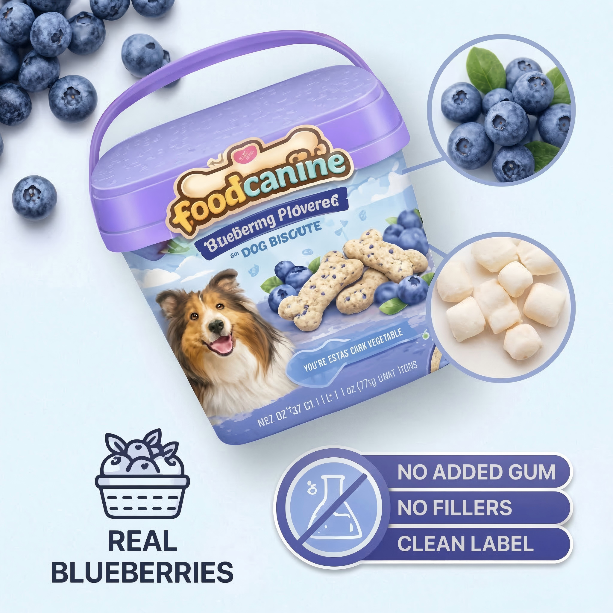 Blueberry Flavored Dog Biscuits – With Real Blueberries