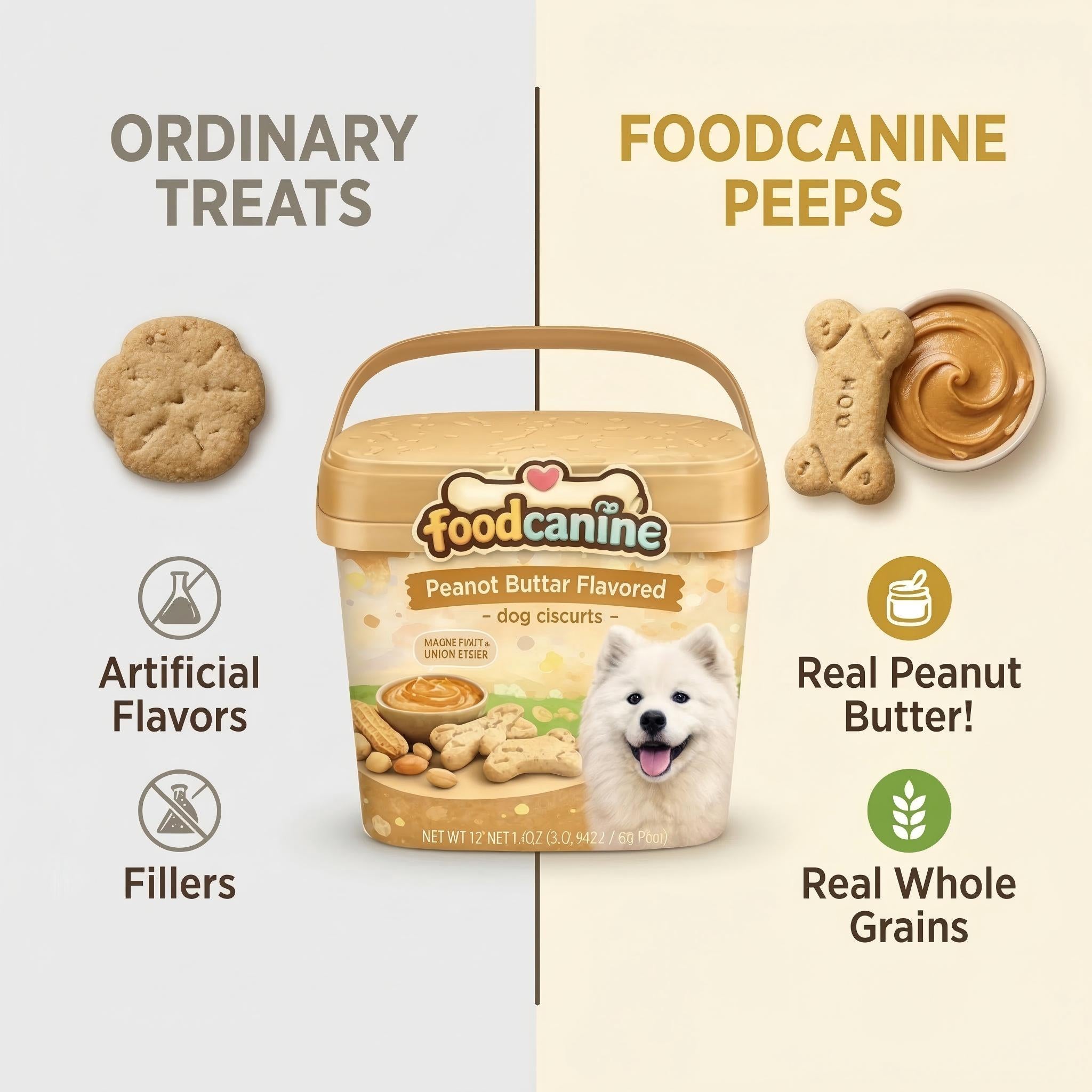 Peanut Butter Flavored Dog Biscuits – With Real Peanut Butter